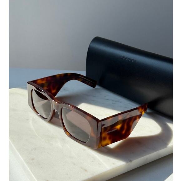 NEW Saint Laurent SL654 Sunglasses in Havana Brown $545 - Picture 2 of 9